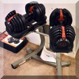X02. Bowflex adjustable weights and stand. 